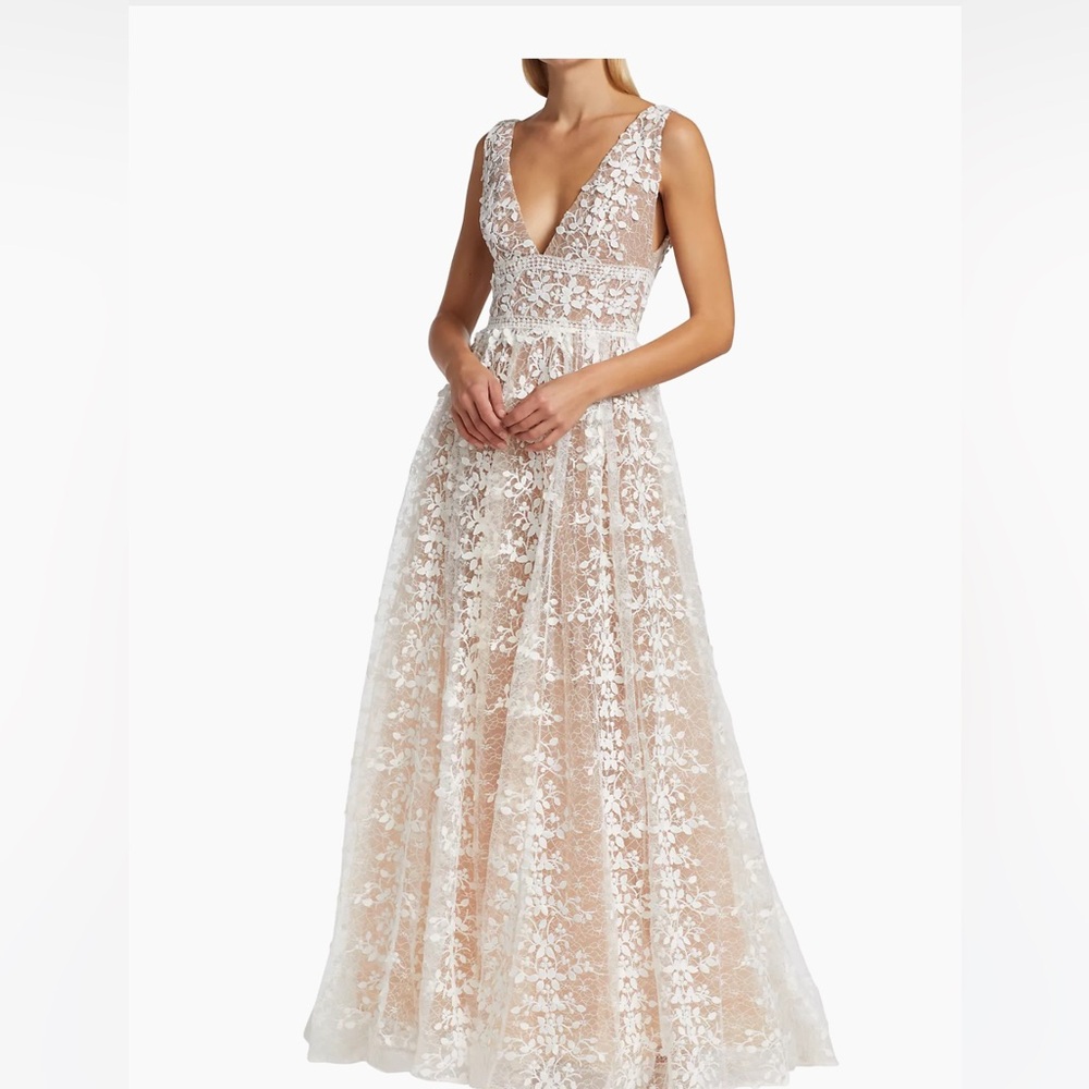 Bronx& Banco from Anthropologie size L cream lace maxi gown NWT